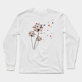 Cats Flower Fly Dandelion Long Sleeve T-Shirt